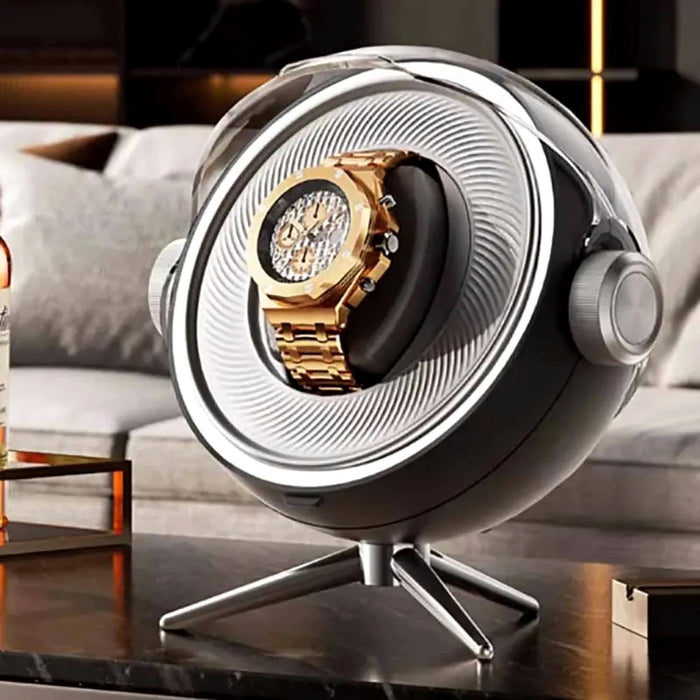 Remontoir design orbital, 1 ou 2 montres : dans un salon