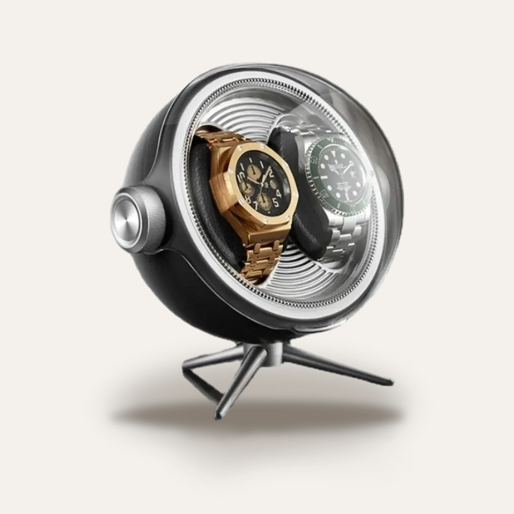 Remontoir design orbital, 1 ou 2 montres : 2 montres, noir