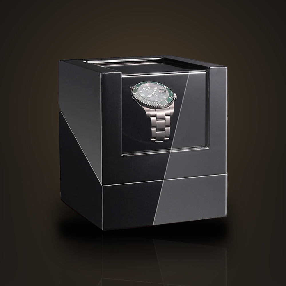 Remontoir 1 montre, coffret laqué noir, USB : ambiance