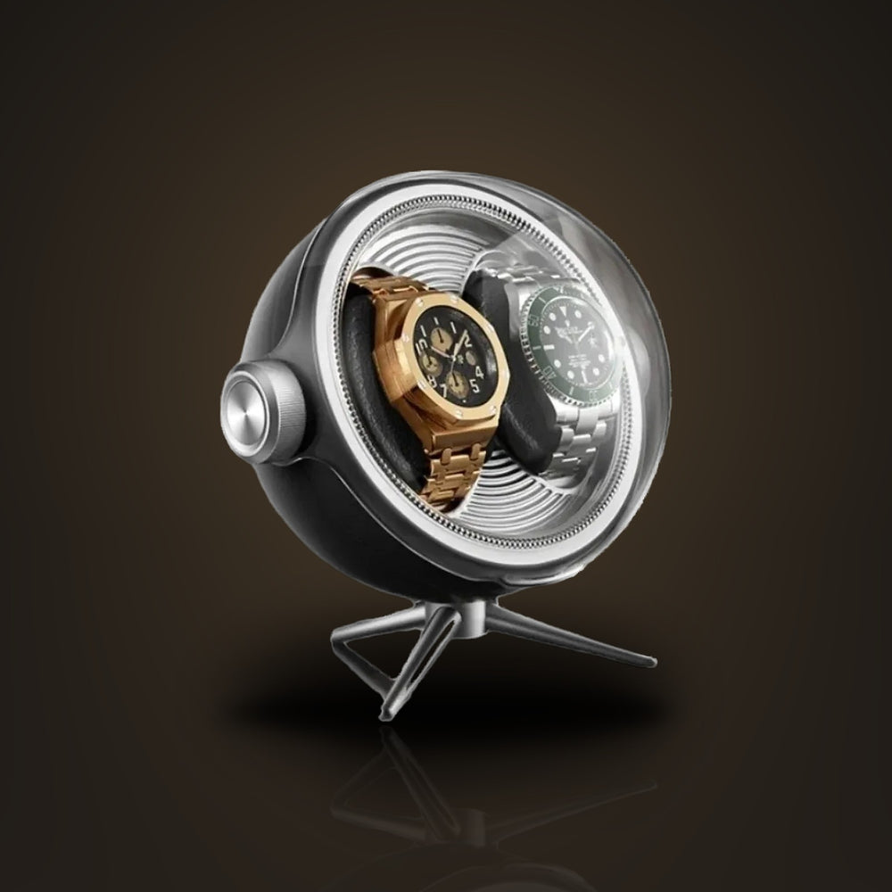 Remontoir design orbital, 1 ou 2 montres : ambiance