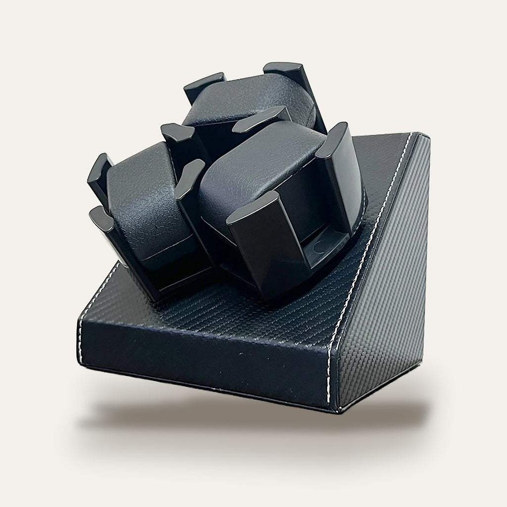 Remontoir 3 montres, finition carbone, USB : vue de face