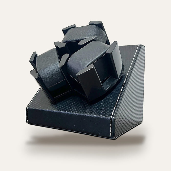 Remontoir 3 montres, finition carbone, USB : vue de face