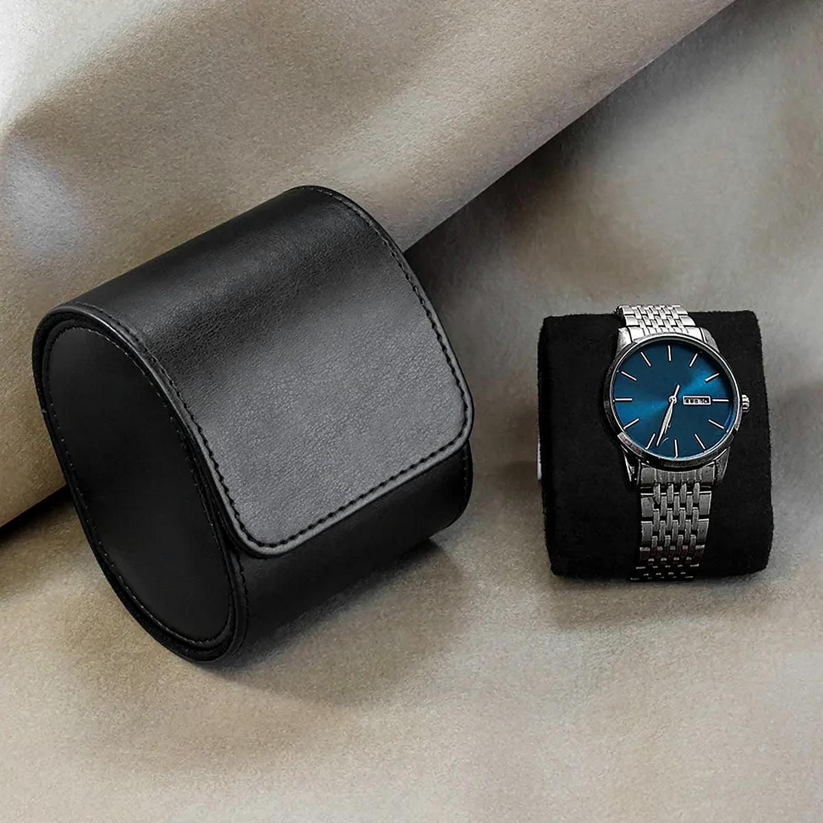 Étui de voyage pour 1, 2 ou 3 montres : noir, 1 montre