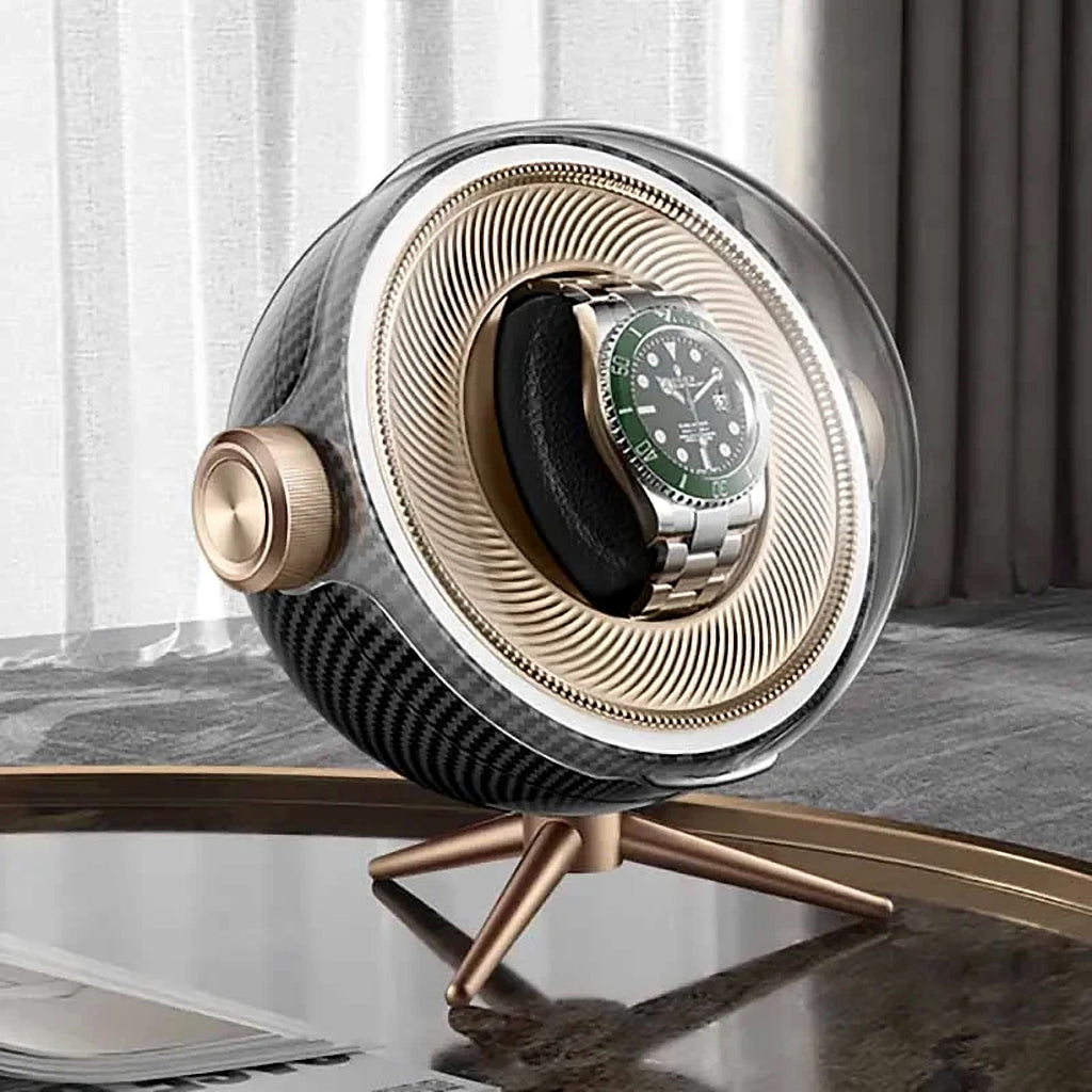 Remontoir design orbital, 1 ou 2 montres : 1 montre, carbone